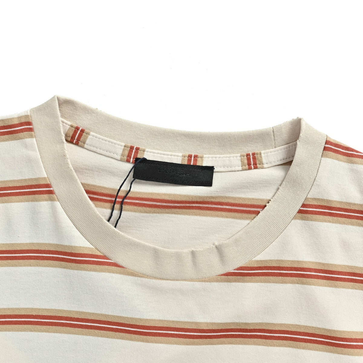 Prada Brown and red striped short-sleeved midsole