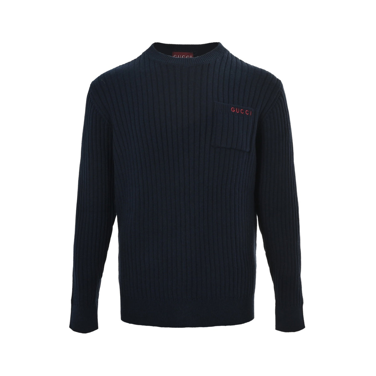 Gucci pocket embroidered red logo sweater