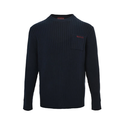 Gucci pocket embroidered red logo sweater
