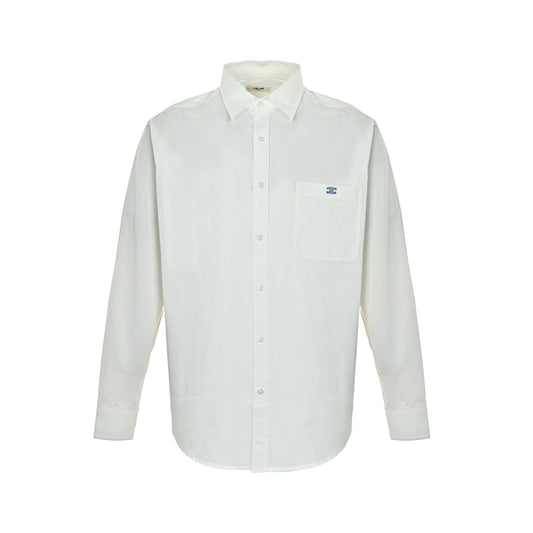 Celine blue label Arc de Triomphe embroidered long-sleeved shirt