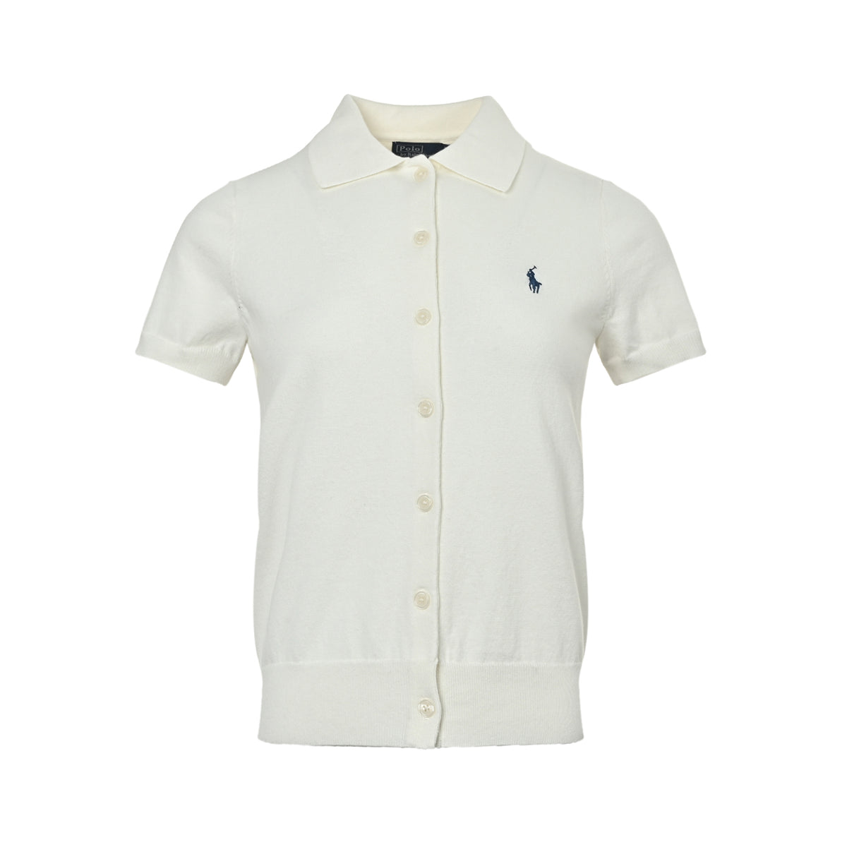 Ralph Lauren women's embroidered horse logo knitted cardigan short sleeves