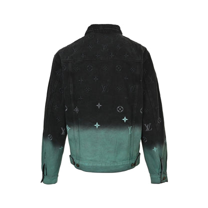 Louis Vuitton 24Fw all-over embroidered old flower gradient washed suit denim jacket