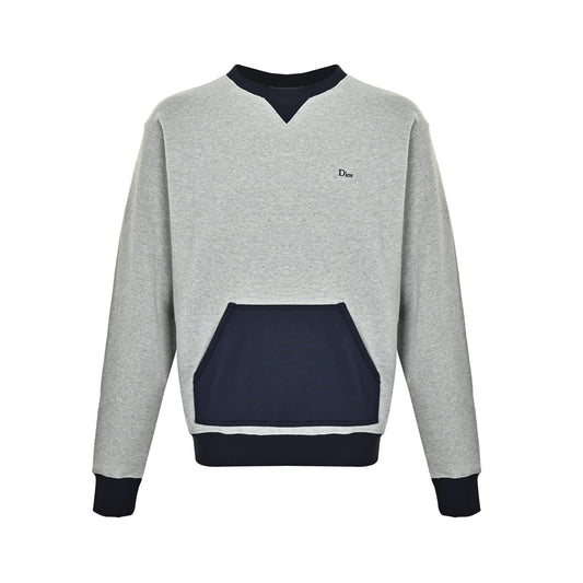 Dior contrast pocket mixed pattern embroidered crew neck sweatshirt