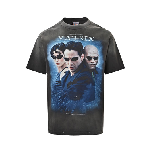 SAINT MICHAEL three-person Matrix printed short-sleeve