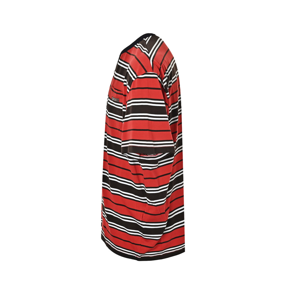 Prada red horizontal striped patch pocket short sleeves