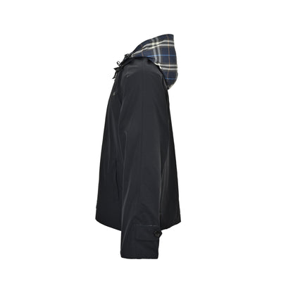 Burberry iron label plaid reversible hooded jacket