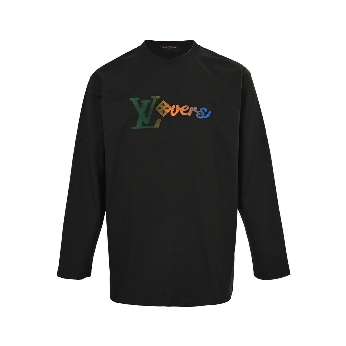 Louis Vuitton 25Fw color gradient logo toothbrush sleeve long-sleeved T-shirt