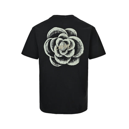Chanel hand-painted floral print short sleeves