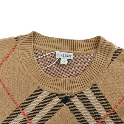 Burberry 24Fw diagonal plaid round neck knitted sweater