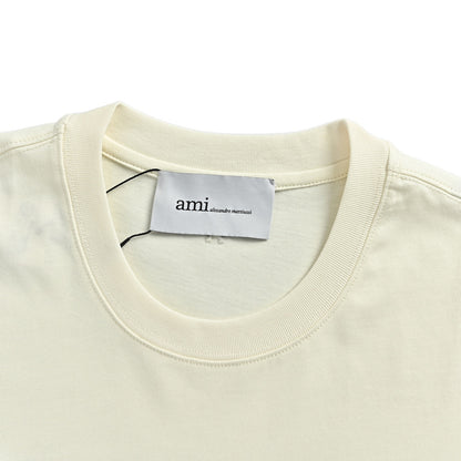 Ami Paris letter stripe patch square short sleeves