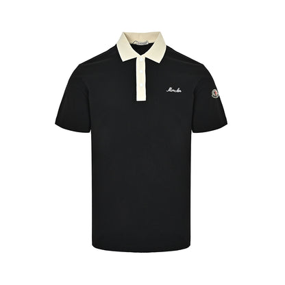 Moncler/Mask Contrast Color Collar Signature Letter Embroidery Polo Short Sleeve