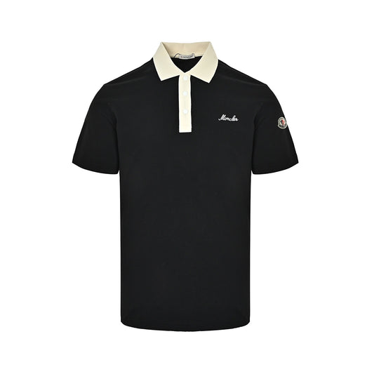 Moncler/Mask Contrast Color Collar Signature Letter Embroidery Polo Short Sleeve
