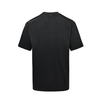 Balenciaga/Balanciaga 26ss flame double ring embroidery washed short sleeves