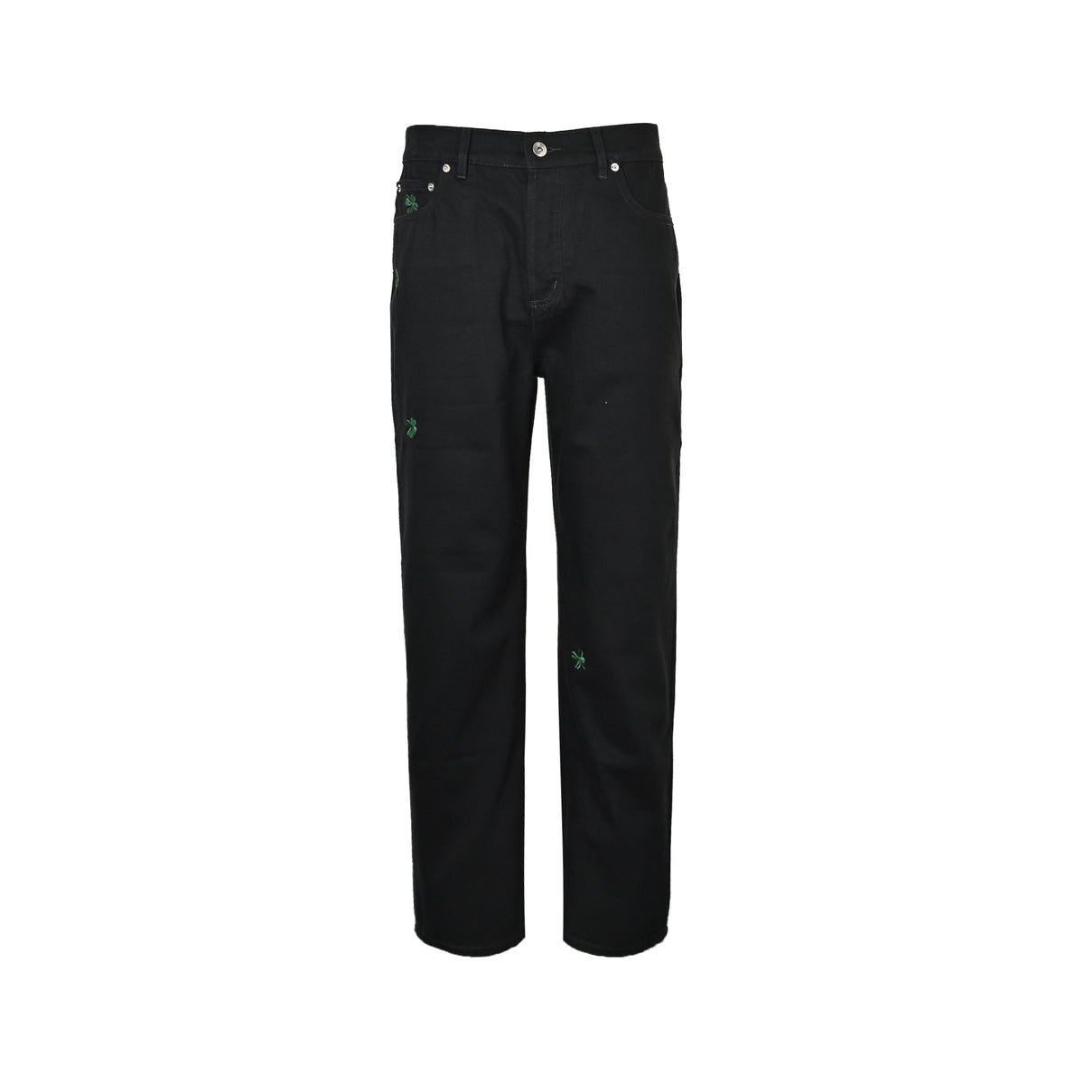 Dior four-leaf clover embroidered jeans