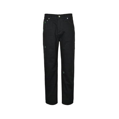 Dior four-leaf clover embroidered jeans