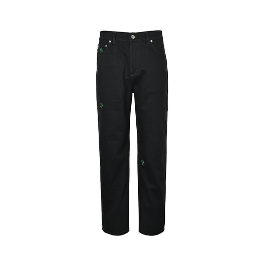 Dior four-leaf clover embroidered jeans