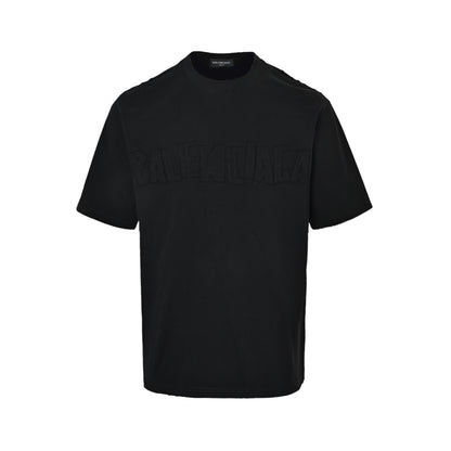 Balenciaga patchwork large logo embroidery round neck short sleeves