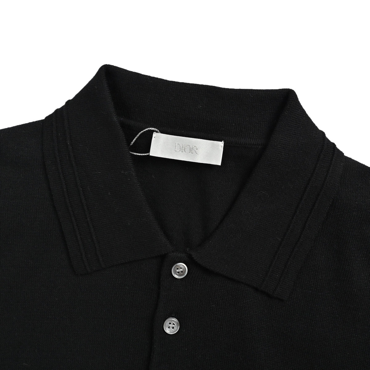 Dior small label embroidered knitted Polo short sleeves