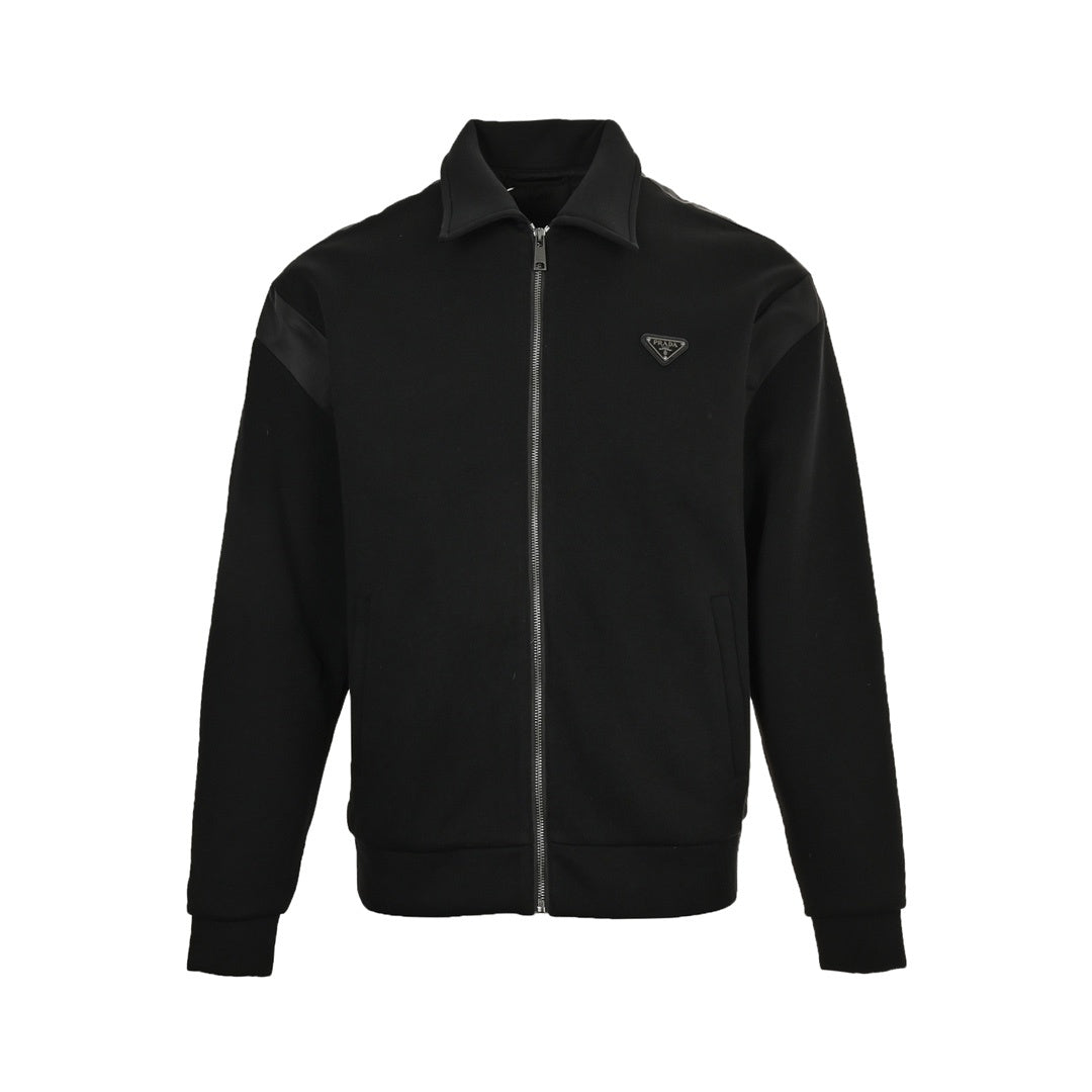 Prada triangle logo patchwork zipper jacket