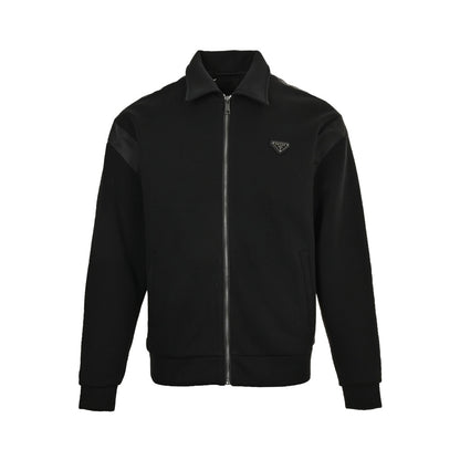 Prada triangle logo patchwork zipper jacket