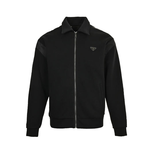 Prada triangle logo patchwork zipper jacket