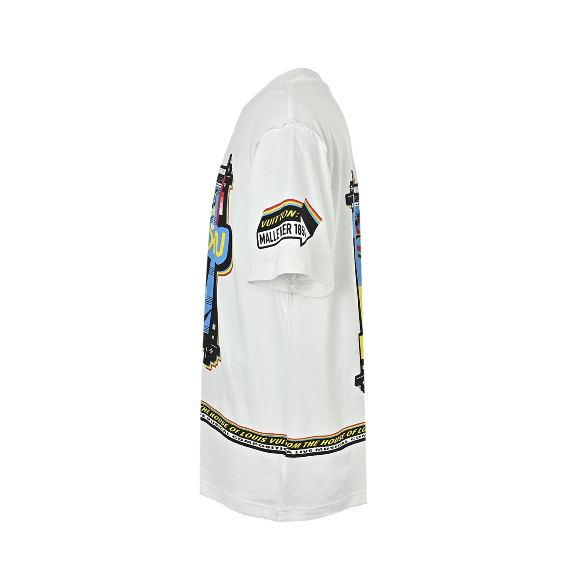 Louis Vuitton front and rear musician direct-print printed short-sleeves