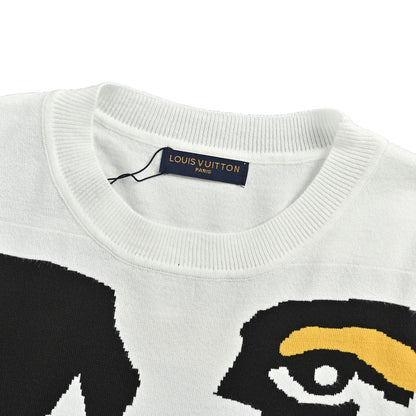 Louis Vuitton portrait jacquard wool knit short sleeves