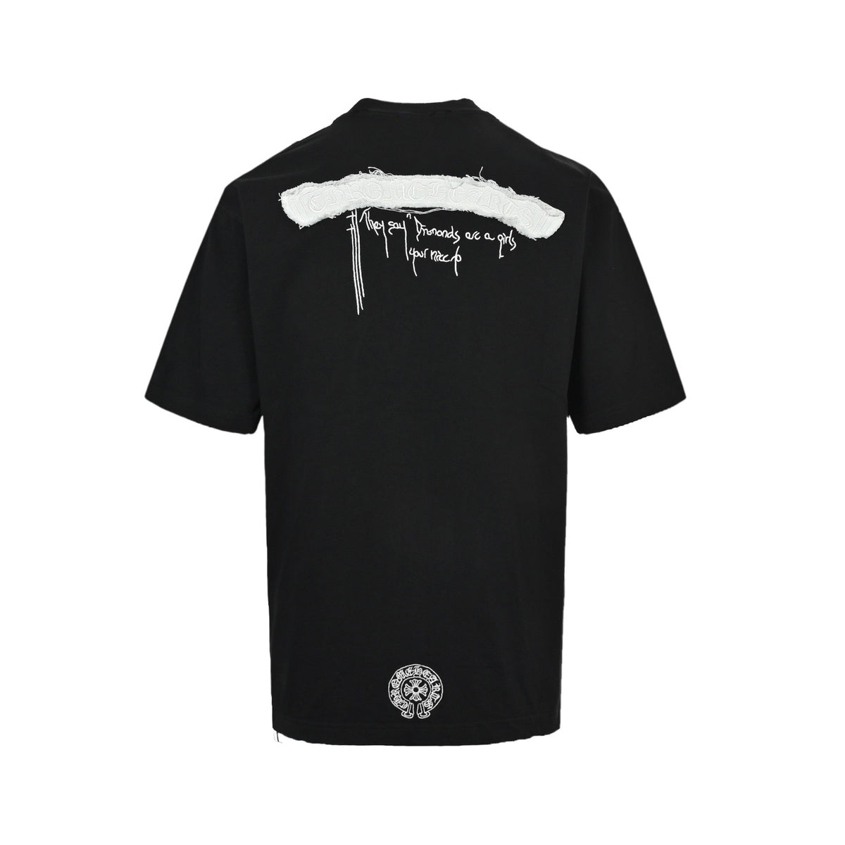 Chrome Hearts/Chrome Heart tassel patch Sanskrit letter embroidered short sleeves