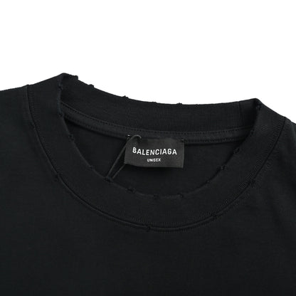 Balenciaga 26ss color block woven letter embroidered short sleeves