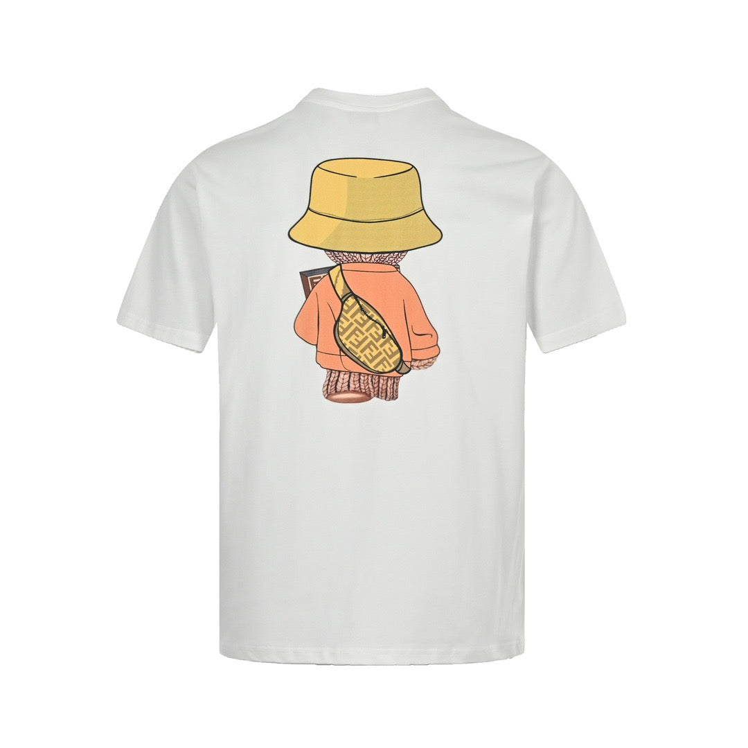 Fendi 23ss woolen bear print short sleeves