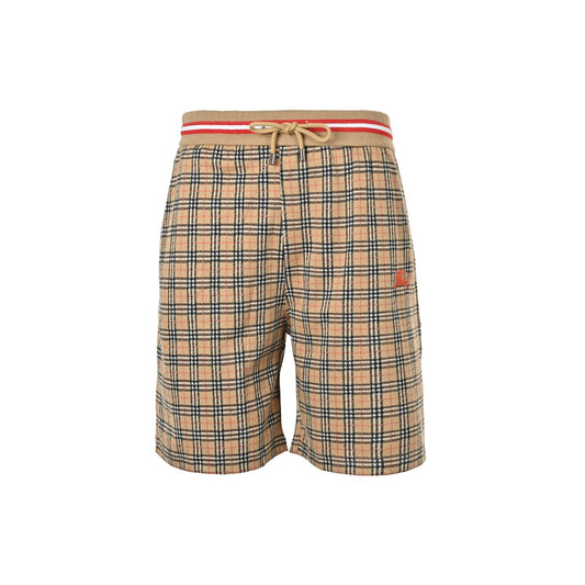 Burberry war horse embroidered plaid shorts