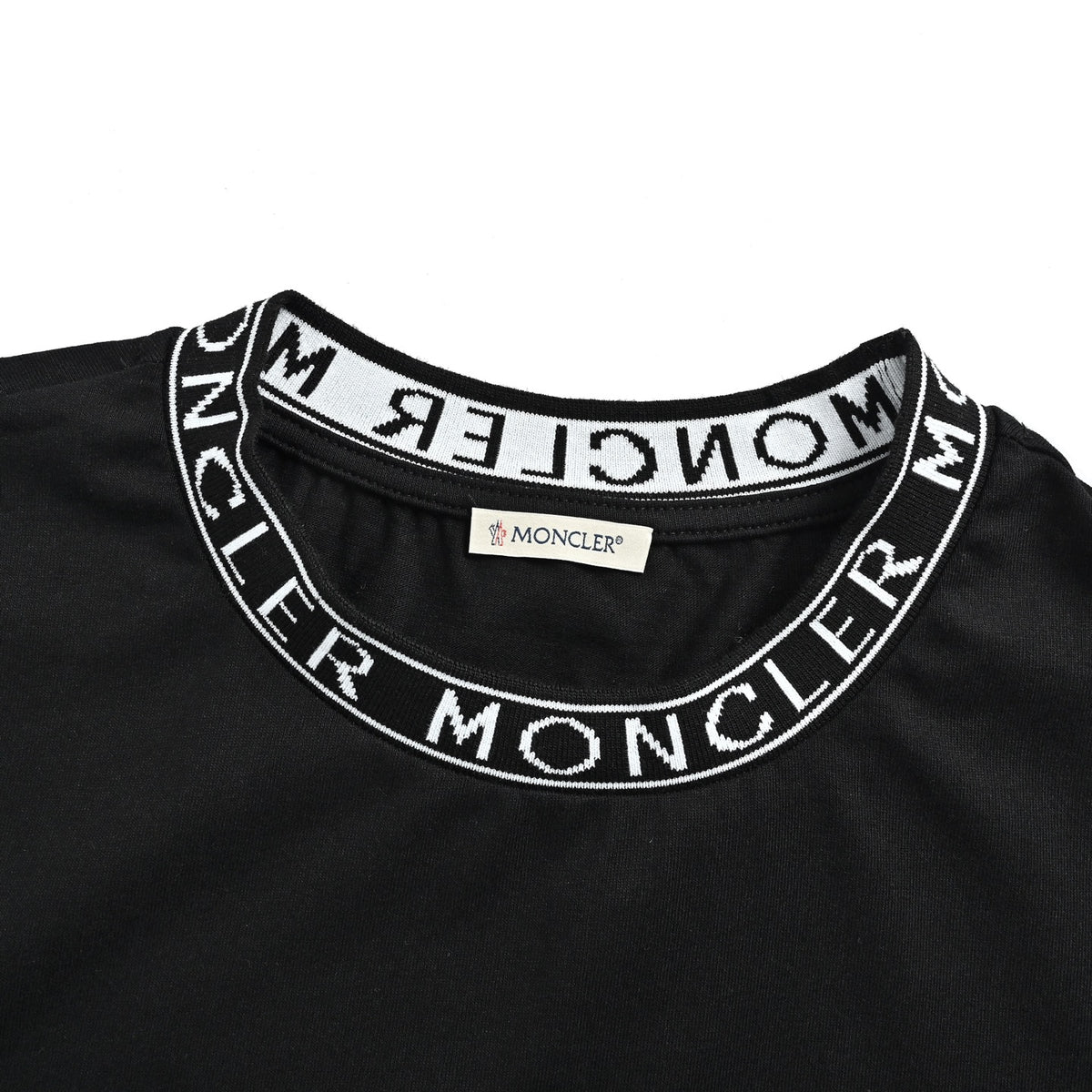 Moncler/covered neck letter jacquard short sleeves