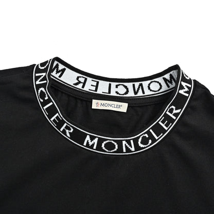 Moncler/covered neck letter jacquard short sleeves