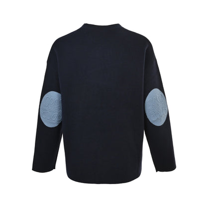 Loewe/Luoyiwei elbow embossed embroidered crew neck sweater