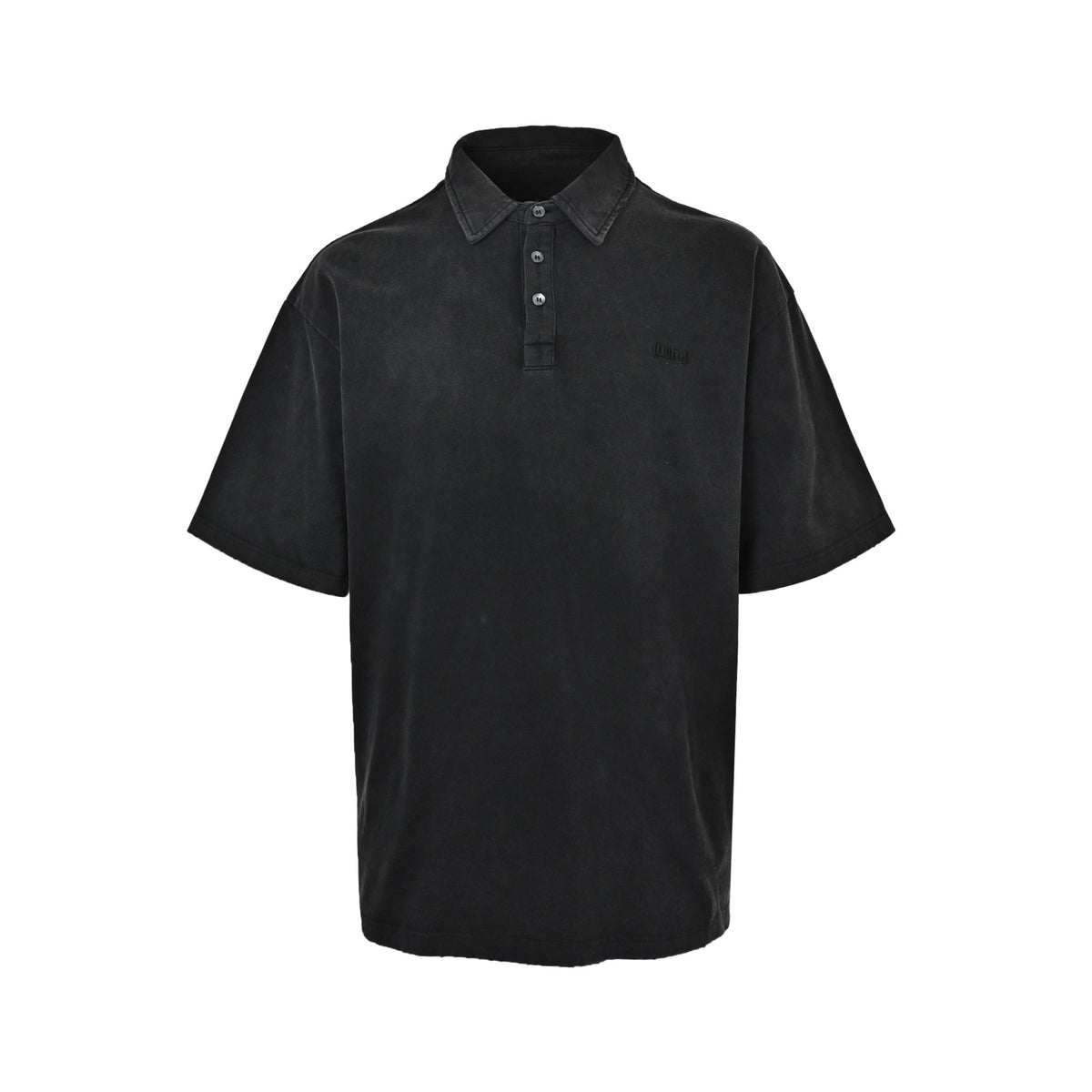 JUUN.J niche minimalist logo embroidery distressed washed Polo short sleeves