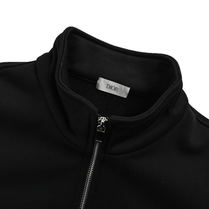 Dior 24Fw circular embroidery half-zip stand collar sweatshirt