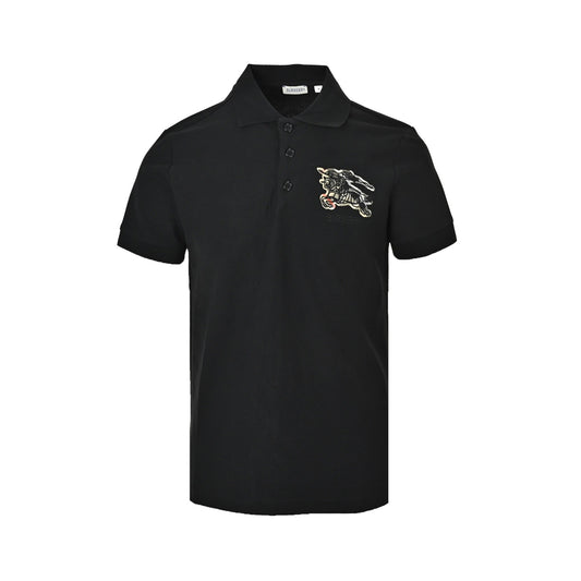Burberry 26ss plaid patch war horse embroidered Polo short sleeves