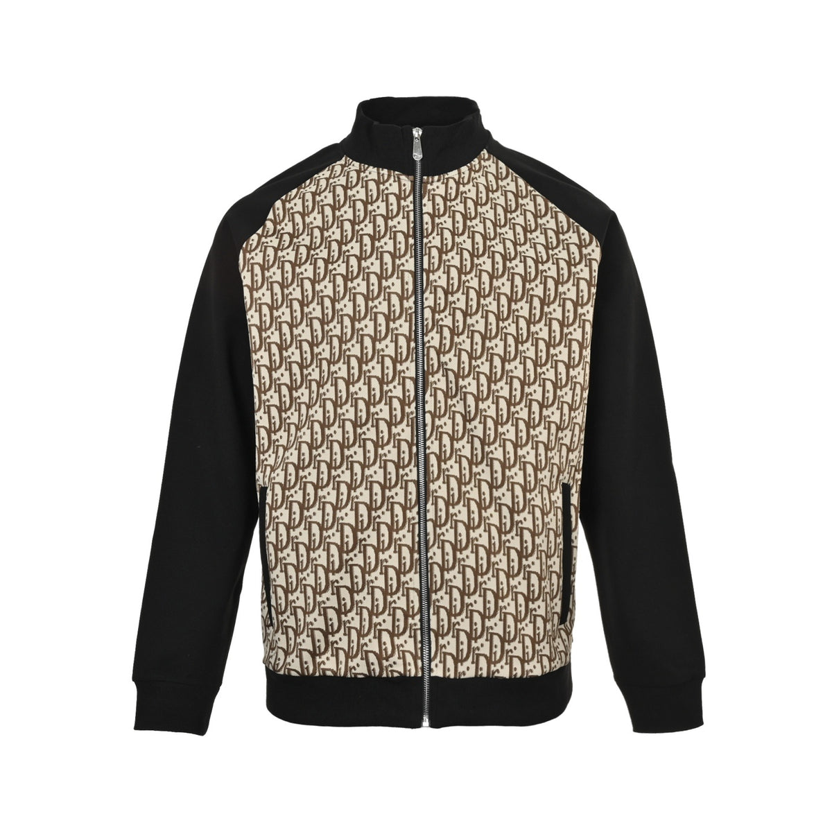 Dior 25Fw contrasting color stitching presbyopia letter all-over printed suit zipper jacket