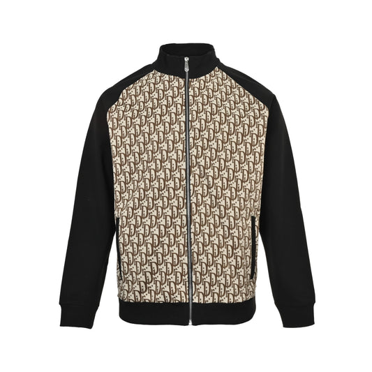 Dior 25Fw contrasting color stitching presbyopia letter all-over printed suit zipper jacket