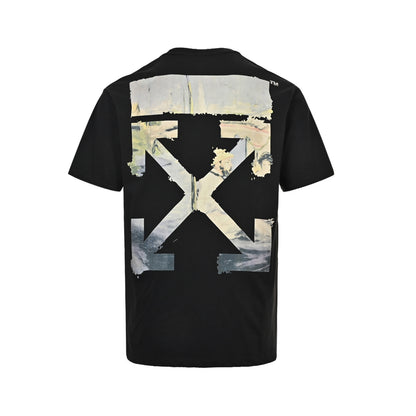 OFF WHITE C/O VIRGIL 19ss watercolor oil painting arrow print short sleeves