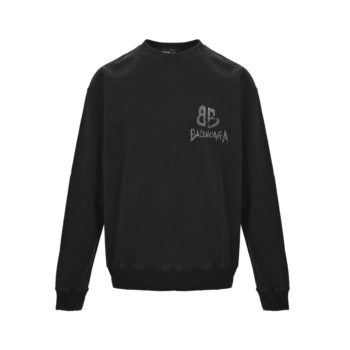 Balenciaga hand-painted luminous printed crew neck sweatshirt