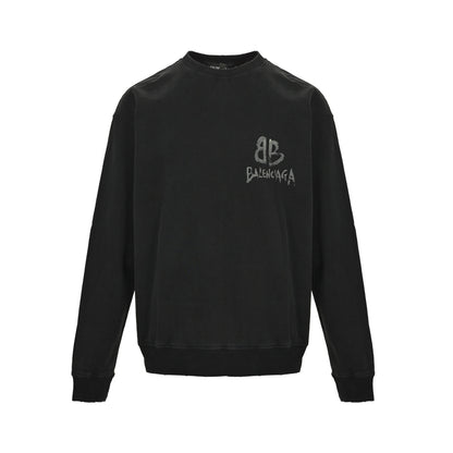 Balenciaga hand-painted luminous printed crew neck sweatshirt