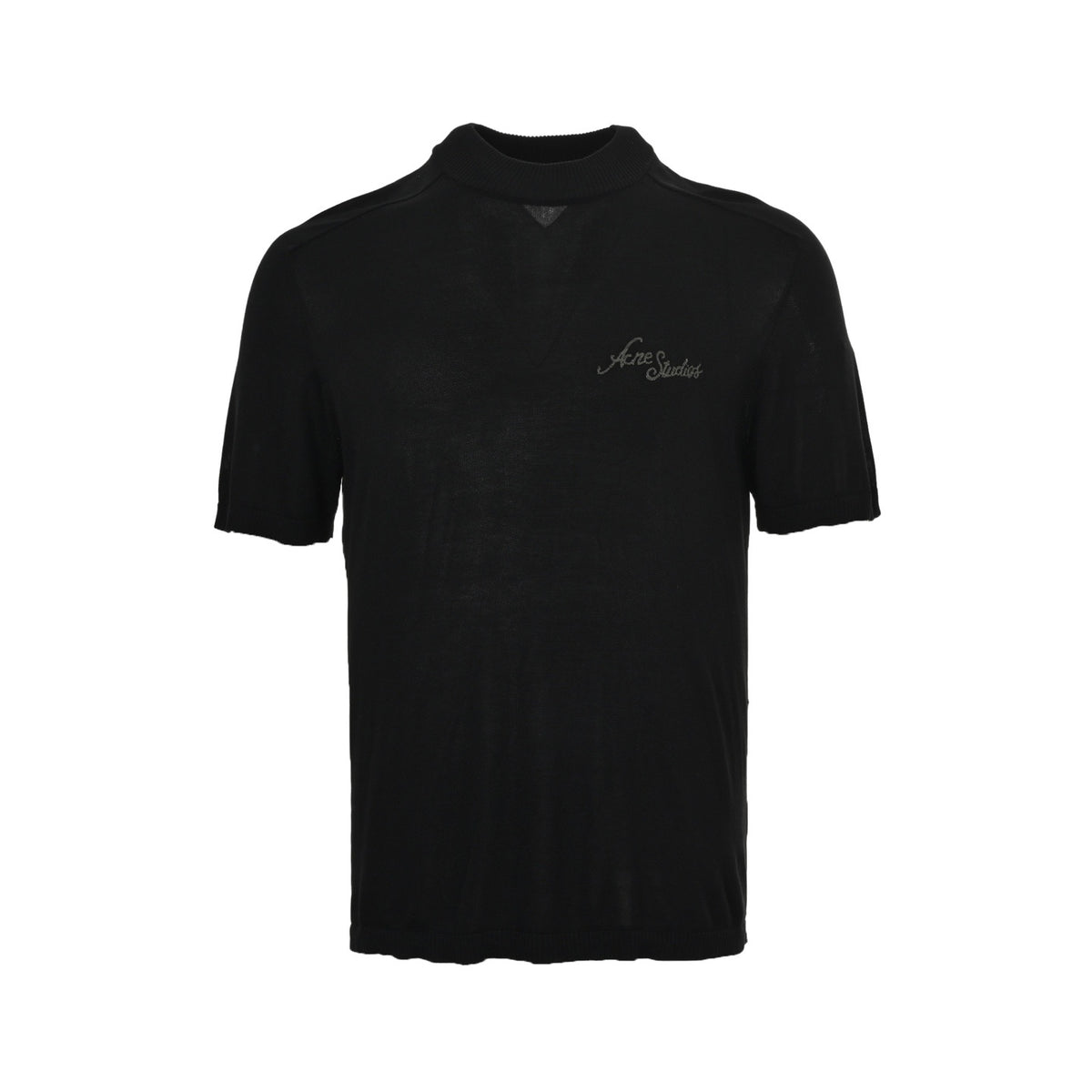 Acne Studios logo-embroidered knitted short-sleeve