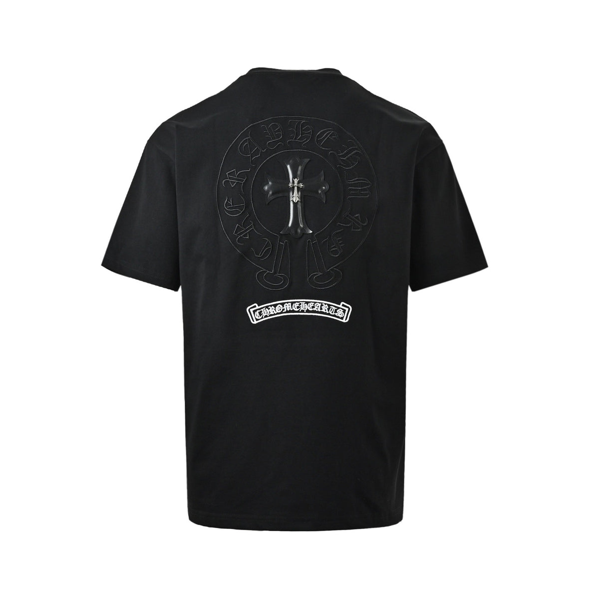 Chrome Hearts/Chrome Heart 26ss hardware leather label cross embroidered short sleeves