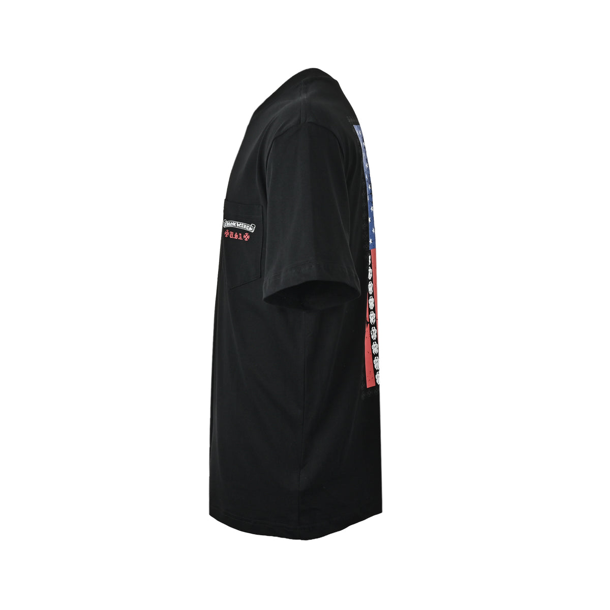 Chrome Hearts/Chrome Heart vertical flag print round neck short sleeves