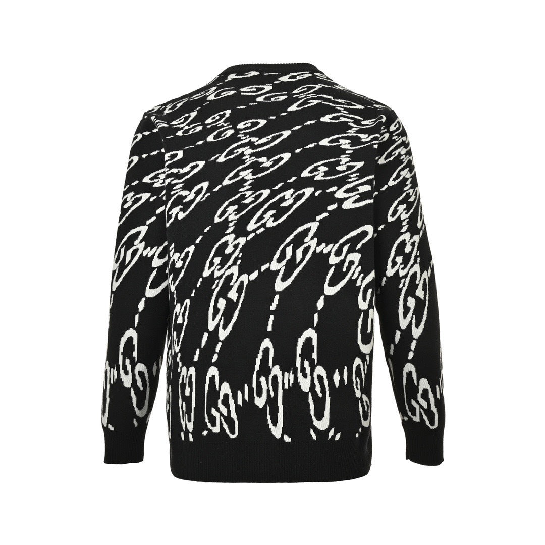 Gucci 24Fw twisted all-over printed double G jacquard sweater