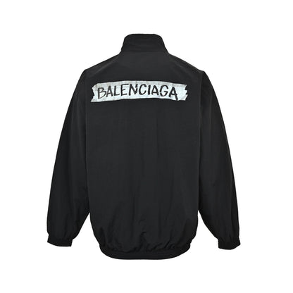 Balenciaga white tape printed sports suit jacket