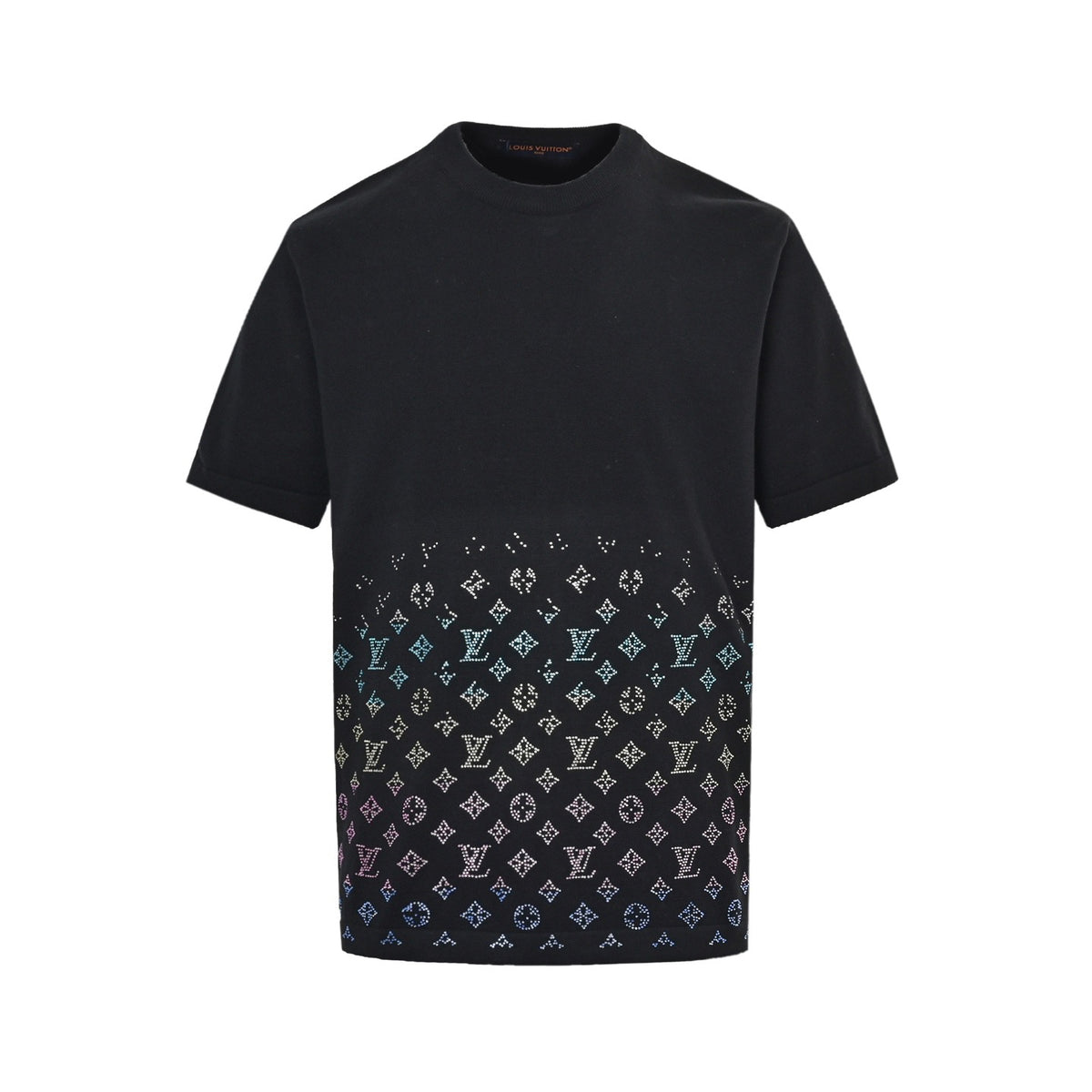 Louis Vuitton 25ss gradient old flower diamond knitted short sleeves