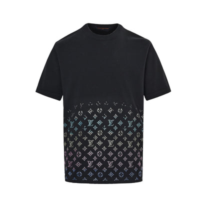 Louis Vuitton 25ss gradient old flower diamond knitted short sleeves