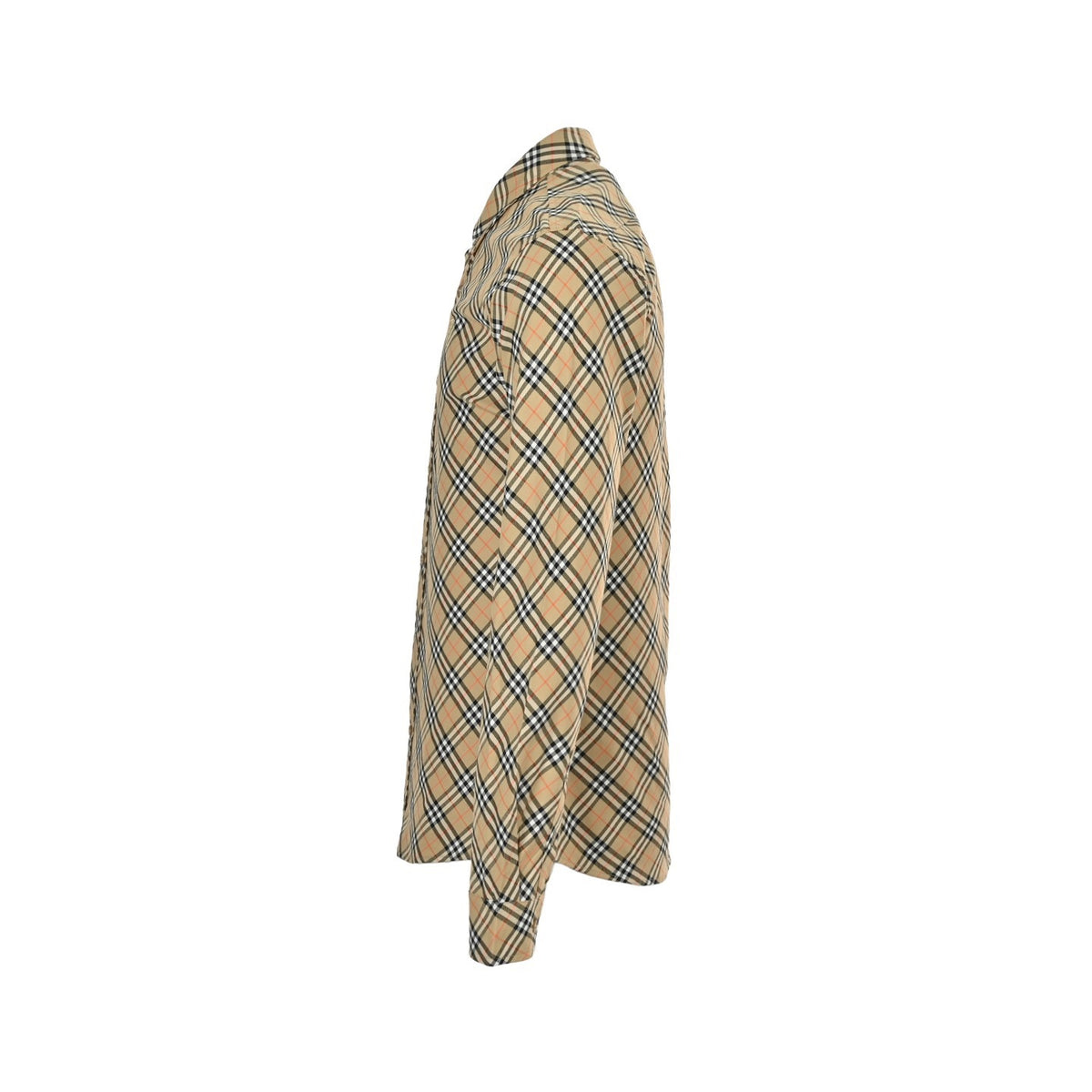 Burberry 25ss shield embroidered diagonal plaid shirt